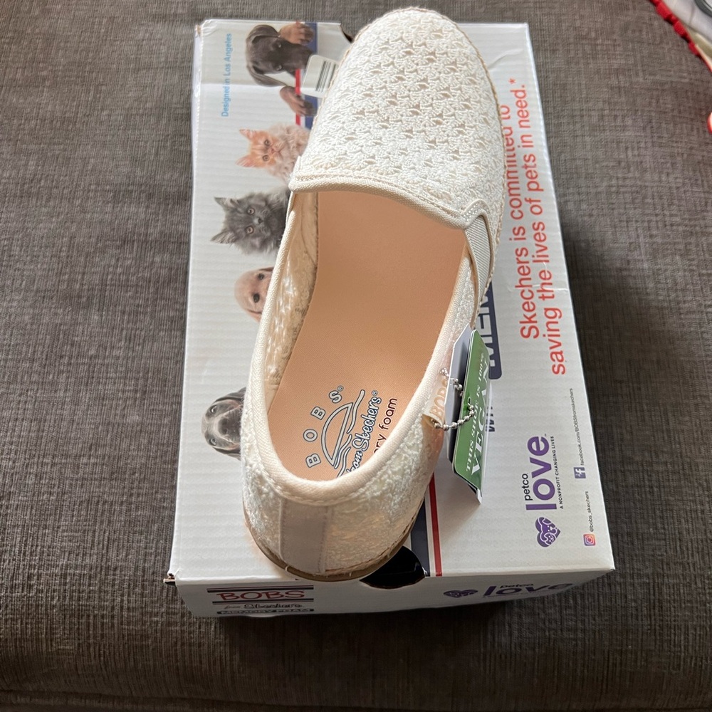 Skechers BOBS Off-White Slip-On Footwear
